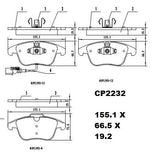 Ceramic Brake Pads CP2232 (DB2232 / CP5029) - Premier Performance Auto Parts | Universal Auto Spares