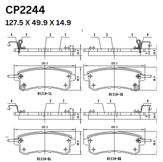 Ceramic DB2244 Brake Pads DB2244 CP2244 - Premier Performance Auto Parts | Universal Auto Spares