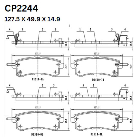 Ceramic DB2244 Brake Pads DB2244 CP2244 - Premier Performance Auto Parts | Universal Auto Spares