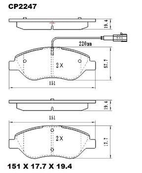 Ceramic DB2247 Brake Pads DB2247 CP2247 - Premier Performance Auto Parts | Universal Auto Spares