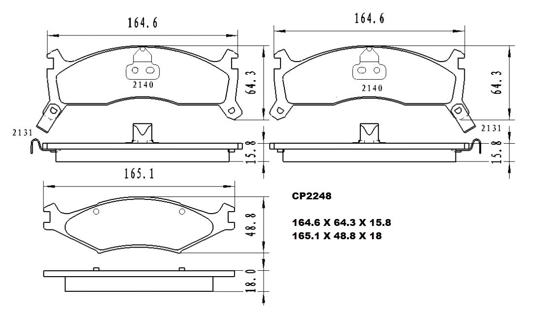 Ceramic DB2248 Brake Pads DB2248 CP2248 - Premier Performance Auto Parts | Universal Auto Spares