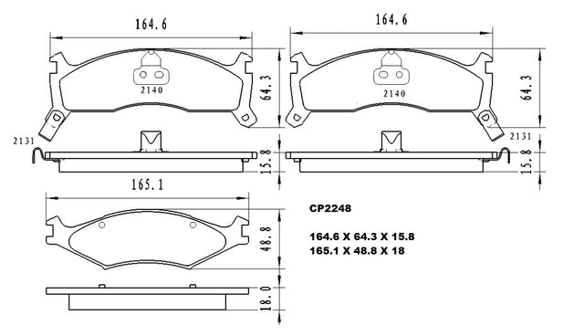 Ceramic DB2248 Brake Pads DB2248 CP2248 - Premier Performance Auto Parts | Universal Auto Spares