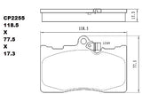 Front Ceramic Brake Pads CP2255 (DB2255) - Premier Performance Auto Parts