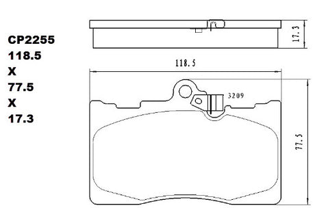 Front Ceramic Brake Pads CP2255 (DB2255) - Premier Performance Auto Parts