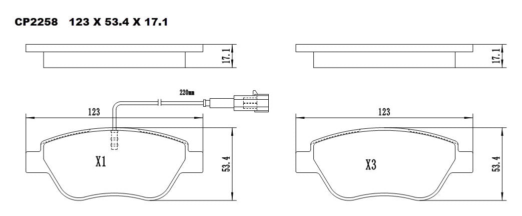 Ceramic Brake Pads CP2258 (DB2258) - Premier Performance Auto Parts | Universal Auto Spares