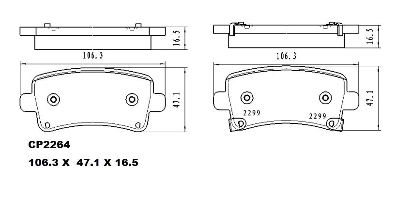 Ceramic Brake Pads CP2264 (DB2264) - Premier Performance Auto Parts