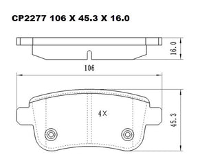 Ceramic Brake Pads CP2277 (DB2277) - Premier Performance Auto Parts | Universal Auto Spares