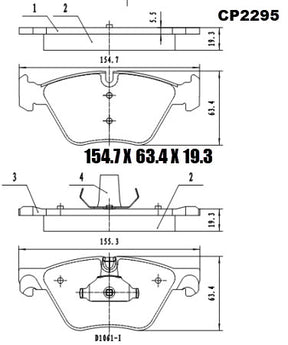 Ceramic Brake Pads CP2295 - Premier Performance Auto Parts | Universal Auto Spares