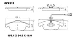 Ceramic DB2312 Brake Pads DB2312 CP2312 - Premier Performance Auto Parts | Universal Auto Spares