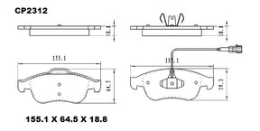 Ceramic DB2312 Brake Pads DB2312 CP2312 - Premier Performance Auto Parts | Universal Auto Spares