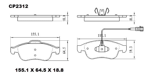 Ceramic DB2312 Brake Pads DB2312 CP2312 - Premier Performance Auto Parts | Universal Auto Spares