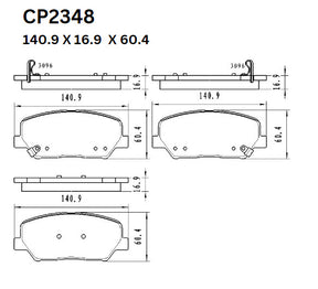 Ceramic Brake Pads CP2348 (DB2348) - Premier Performance Auto Parts | Universal Auto Spares