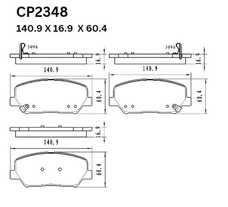 Ceramic Brake Pads CP2348 (DB2348) - Premier Performance Auto Parts | Universal Auto Spares
