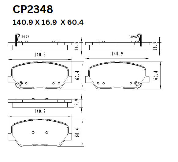 Ceramic Brake Pads CP2348 (DB2348) - Premier Performance Auto Parts | Universal Auto Spares