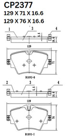 Ceramic DB2377 Brake Pads DB2377 CP2377 - Premier Performance Auto Parts | Universal Auto Spares