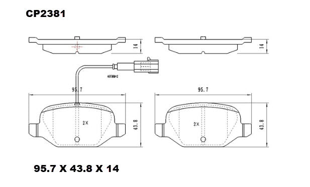 Ceramic DB2381 Brake Pads DB2381 CP2381 - Premier Performance Auto Parts | Universal Auto Spares