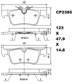 Ceramic DB2385 Brake Pads DB2385 CP2385 - Premier Performance Auto Parts | Universal Auto Spares