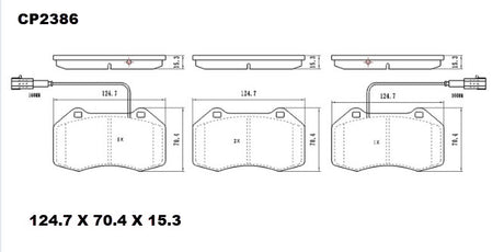 Ceramic DB2386 Brake Pads DB2386 CP2386 - Premier Performance Auto Parts | Universal Auto Spares