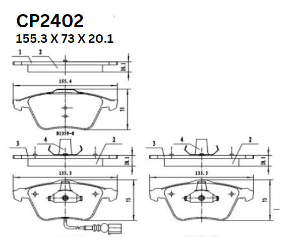 Ceramic DB2402 Brake Pads DB2402 CP2402 - Premier Performance Auto Parts | Universal Auto Spares