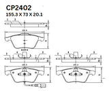 Ceramic DB2402 Brake Pads DB2402 CP2402 - Premier Performance Auto Parts | Universal Auto Spares