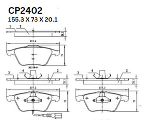 Ceramic DB2402 Brake Pads DB2402 CP2402 - Premier Performance Auto Parts | Universal Auto Spares