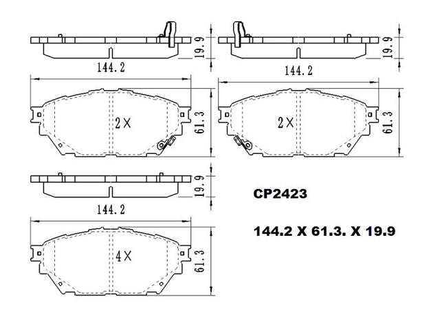 Ceramic DB2423 Brake Pads DB2423 CP2423 - Premier Performance Auto Parts | Universal Auto Spares