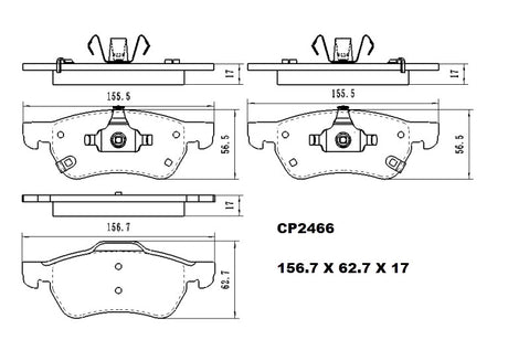 Ceramic Brake Pads CP2466 (DB2466 / CP5019) - Premier Performance Auto Parts | Universal Auto Spares