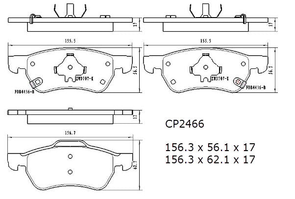 Ceramic Brake Pads CP2466 (DB2466 / CP5019) - Premier Performance Auto Parts