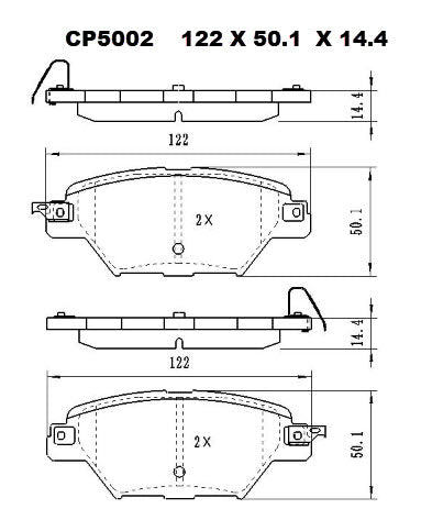 Ceramic Brake Pads CP2485 (DB2485 / CP5002) - Premier Performance Auto Parts