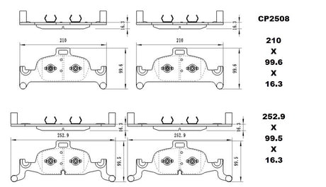 Ceramic Brake Pads CP2508 (DB2508) - Premier Performance Auto Parts | Universal Auto Spares