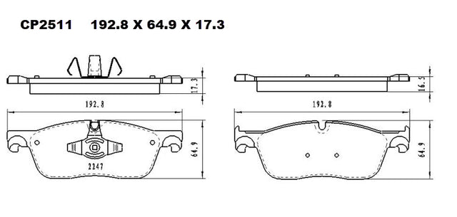 Ceramic Brake Pads CP2511 (DB2511) - Premier Performance Auto Parts | Universal Auto Spares