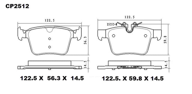 Ceramic Brake Pads CP2512 (DB2512 / CP5072) - Premier Performance Auto Parts | Universal Auto Spares