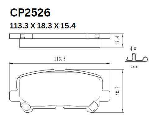 Ceramic Brake Pads CP2526 (DB2526 / CP5037) - Premier Performance Auto Parts | Universal Auto Spares