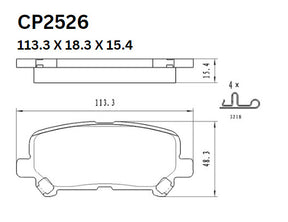 Ceramic Brake Pads CP2526 (DB2526 / CP5037) - Premier Performance Auto Parts | Universal Auto Spares