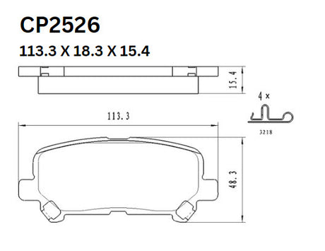 Ceramic Brake Pads CP2526 (DB2526 / CP5037) - Premier Performance Auto Parts | Universal Auto Spares