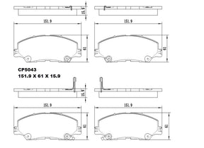 Ceramic Brake Pads CP2533 (DB2533 / CP5043) - Premier Performance Auto Parts | Universal Auto Spares