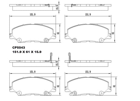 Ceramic Brake Pads CP2533 (DB2533 / CP5043) - Premier Performance Auto Parts | Universal Auto Spares