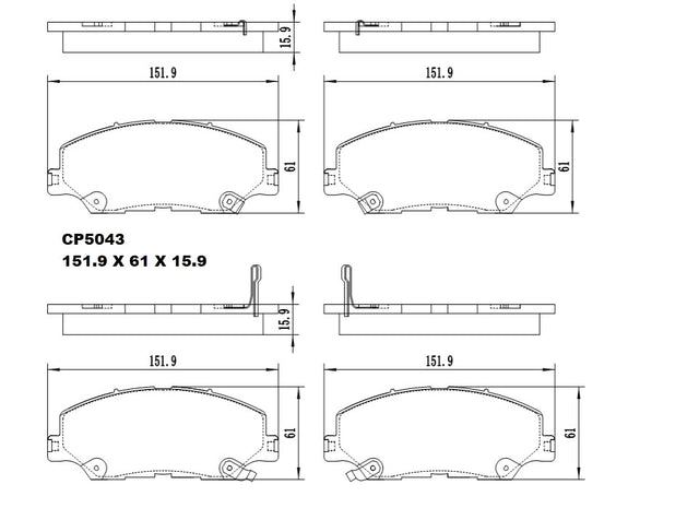 Ceramic Brake Pads CP2533 (DB2533 / CP5043) - Premier Performance Auto Parts | Universal Auto Spares