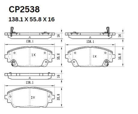 Ceramic DB2538 Brake Pads DB2538 CP2538 - Premier Performance Auto Parts | Universal Auto Spares