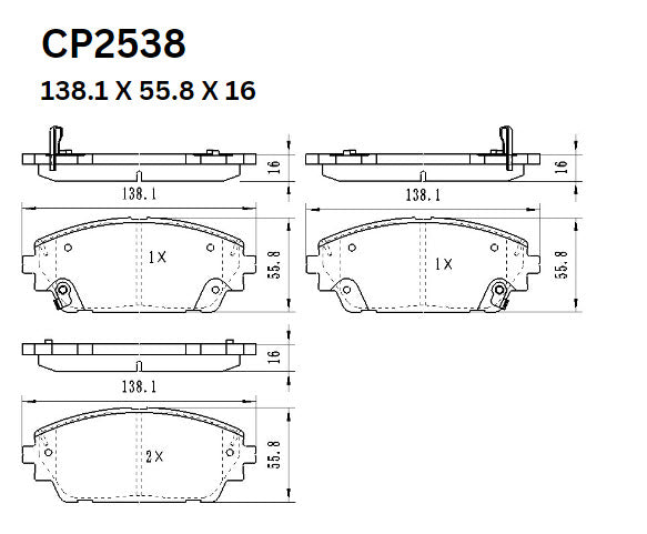 Ceramic DB2538 Brake Pads DB2538 CP2538 - Premier Performance Auto Parts | Universal Auto Spares