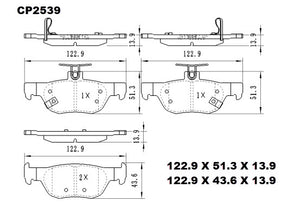 Ceramic Brake Pads CP2539 (DB2539) - Premier Performance Auto Parts | Universal Auto Spares