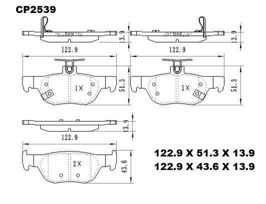 Ceramic Brake Pads CP2539 (DB2539) - Premier Performance Auto Parts