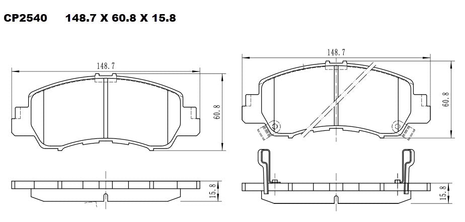 Ceramic Brake Pads CP2540 (DB2540) - Premier Performance Auto Parts | Universal Auto Spares