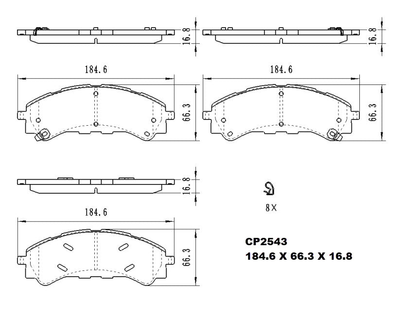 Ceramic Brake Pads CP2543 (DB2543) - Premier Performance Auto Parts