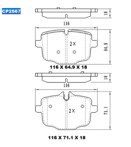 Ceramic DB2567 Brake Pads (CP5076) DB2567 CP2567 - Premier Performance Auto Parts | Universal Auto Spares