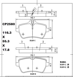 Ceramic Brake Pads CP2580 (DB2580) - Premier Performance Auto Parts | Universal Auto Spares