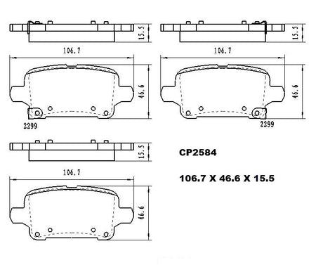 Ceramic Brake Pads CP2584 (DB2584) - Premier Performance Auto Parts | Universal Auto Spares