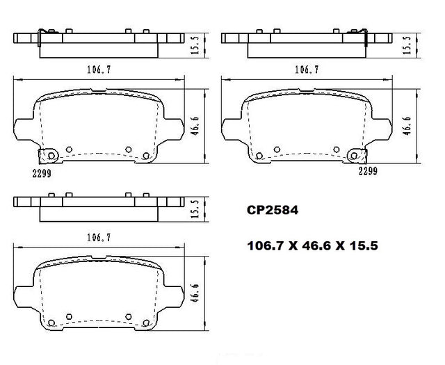 Ceramic Brake Pads CP2584 (DB2584) - Premier Performance Auto Parts | Universal Auto Spares