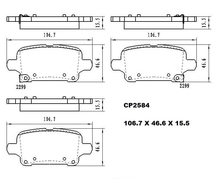 Ceramic Brake Pads CP2584 (DB2584) - Premier Performance Auto Parts