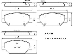 Ceramic Brake Pads CP2585 (DB2585 / CP5032) - Premier Performance Auto Parts | Universal Auto Spares